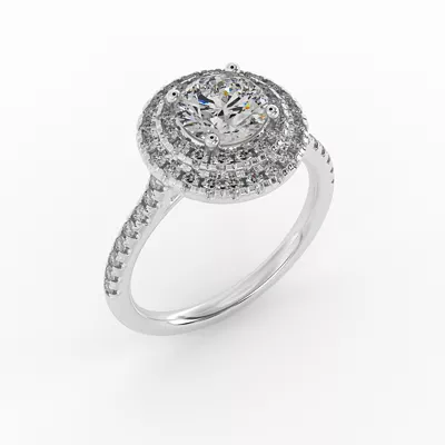 Maya Double Halo Engagement Ring