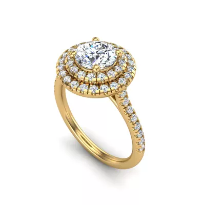 Maya Double Halo Engagement Ring