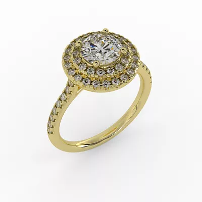 Maya Double Halo Engagement Ring