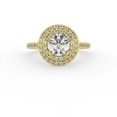 Maya Double Halo Engagement Ring