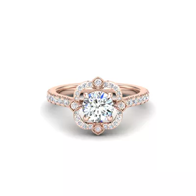 Matilda Floral Halo Engagement Ring