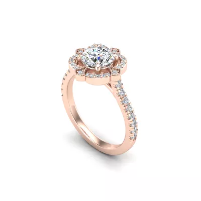 Matilda Floral Halo Engagement Ring