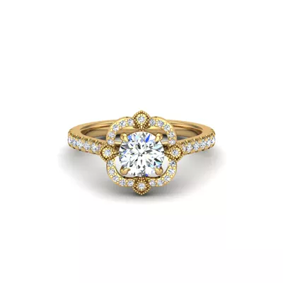 Matilda Floral Halo Engagement Ring