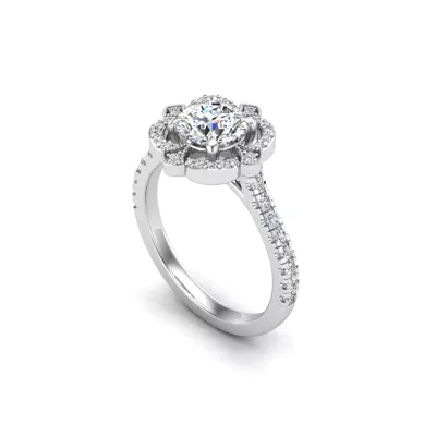 Matilda Floral Halo Engagement Ring