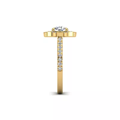Matilda Floral Halo Engagement Ring