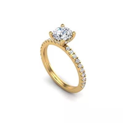 Emory Hidden Halo And Pave Engagement Ring