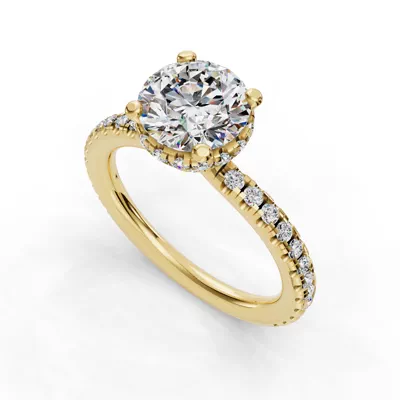 Amanda Double Hidden Halo Engagement Ring