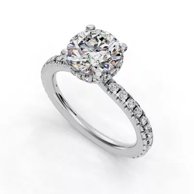 Amanda Double Hidden Halo Engagement Ring