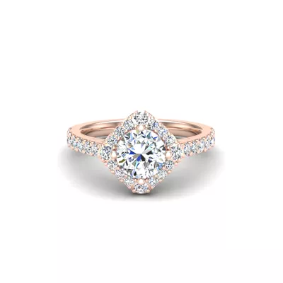 Charleigh Compass Set Halo Engagement Ring