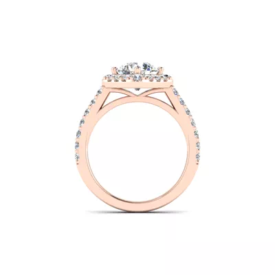 Charleigh Compass Set Halo Engagement Ring