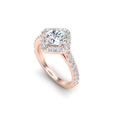 Charleigh Compass Set Halo Engagement Ring