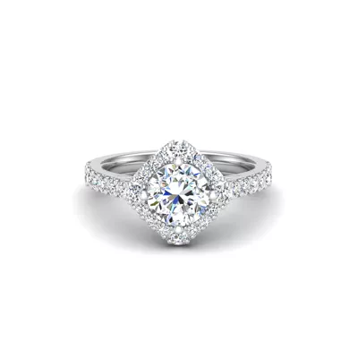 Charleigh Compass Set Halo Engagement Ring