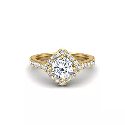 Charleigh Compass Set Halo Engagement Ring