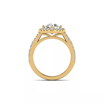 Charleigh Compass Set Halo Engagement Ring