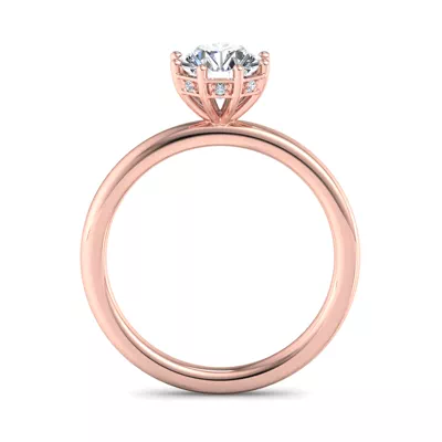 Ariya 8 Prong Hidden Halo Engagement Ring