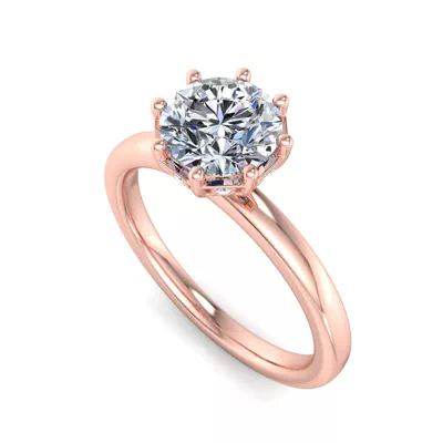 Ariya 8 Prong Hidden Halo Engagement Ring