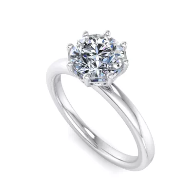 Ariya 8 Prong Hidden Halo Engagement Ring