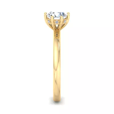 Ariya 8 Prong Hidden Halo Engagement Ring