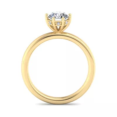Ariya 8 Prong Hidden Halo Engagement Ring