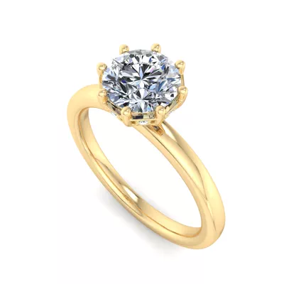 Ariya 8 Prong Hidden Halo Engagement Ring
