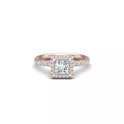 Emberly Pave Halo Engagement Ring