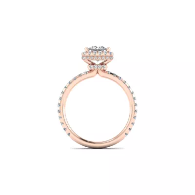 Emberly Pave Halo Engagement Ring