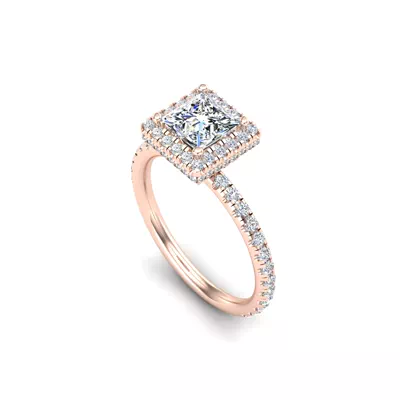 Emberly Pave Halo Engagement Ring