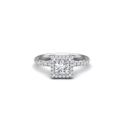 Emberly Pave Halo Engagement Ring