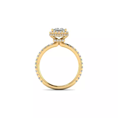 Emberly Pave Halo Engagement Ring