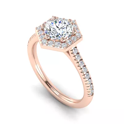 Mckinley Hexagon Halo Engagement Ring