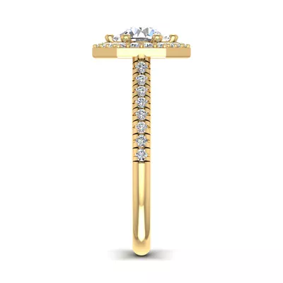 Mckinley Hexagon Halo Engagement Ring