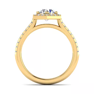 Mckinley Hexagon Halo Engagement Ring