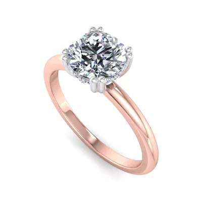 Virginia Double Prong Hidden Halo Engagement Ring