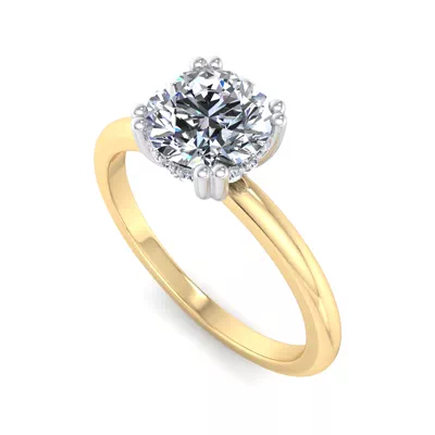 Virginia Double Prong Hidden Halo Engagement Ring