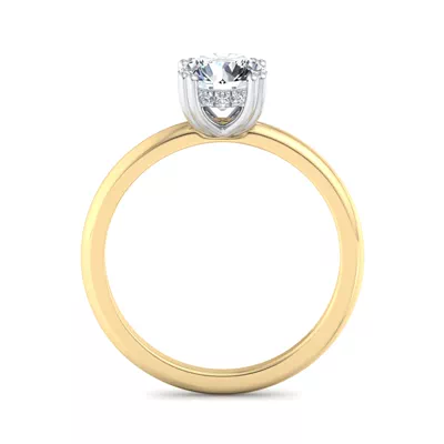 Virginia Double Prong Hidden Halo Engagement Ring