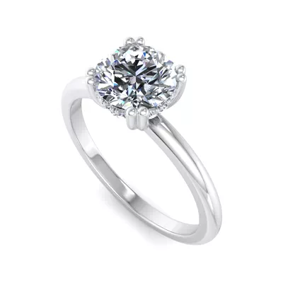 Virginia Double Prong Hidden Halo Engagement Ring