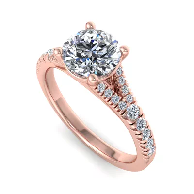 Amalia Split Shank Pave Engagement Ring