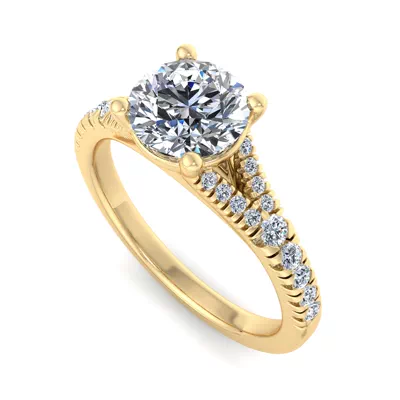 Amalia Split Shank Pave Engagement Ring