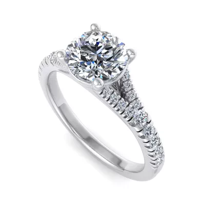 Amalia Split Shank Pave Engagement Ring