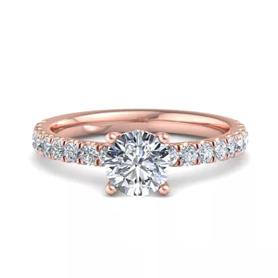 Opal Hidden Halo Engagement Ring