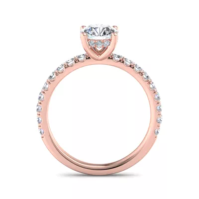 Opal Hidden Halo Engagement Ring