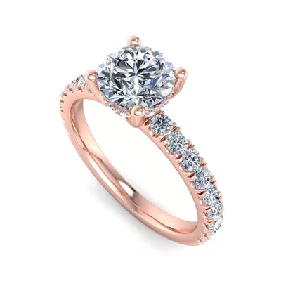Opal Hidden Halo Engagement Ring