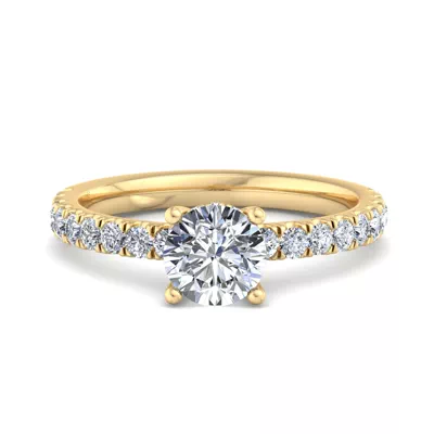 Opal Hidden Halo Engagement Ring
