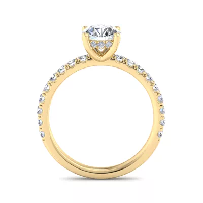 Opal Hidden Halo Engagement Ring