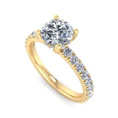 Opal Hidden Halo Engagement Ring
