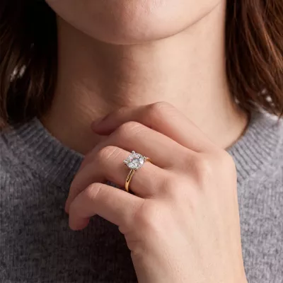Skyler Two-Tone Hidden Halo Engagement Ring