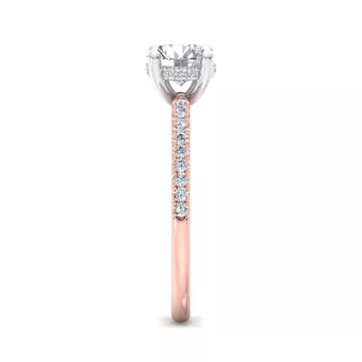 Emaan Two-Tone Pave Hidden Halo Engagement Ring