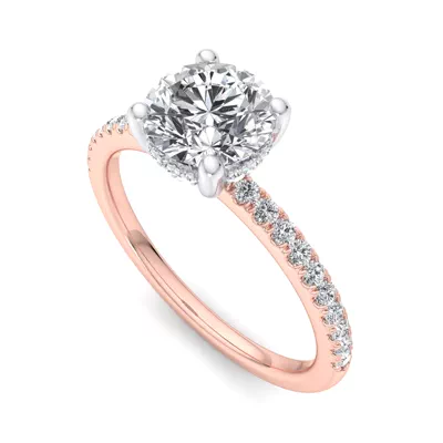 Emaan Two-Tone Pave Hidden Halo Engagement Ring