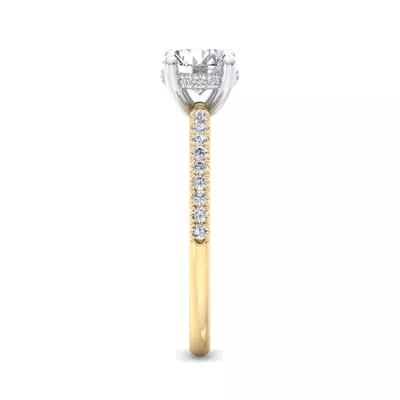 Emaan Two-Tone Pave Hidden Halo Engagement Ring