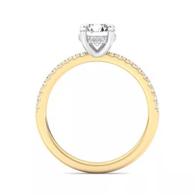 Emaan Two-Tone Pave Hidden Halo Engagement Ring